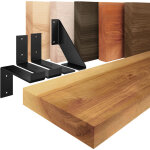 Lamo manufaktur - tagre murale en bois massif, bord rgulier, tagre de rangement vintage, bois rustique ...