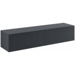 Helloshop26 - tagère murale meuble support tv 140 cm gris foncé mat Helloshop26 - tagère murale meuble support tv 140 cm gris foncé mat