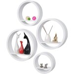 Woltu - tagre murale ronde en bois mdf lot de 4, tagre pour livres ou cd, paisseur de 2, 1cm environ, ...