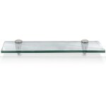 Tag�re murale en verre, tablette en verre de salle de bain 50x10x0. 8 cm transparent - einfeben