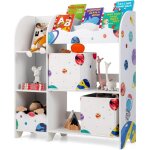 Tag�re de rangement pour enfants avec 5 �tag�re et 2 tiroirs en tissu, armoire de rangements pour jouets, ...