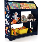 Tagre de rangement enfants - bibliothque 3 compartiments - dispositif anti - basculement - tagre ...