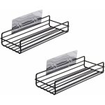 Tagère de salle de bain adhésive montée au mur, sans perçage, solides supports de cuisine pour caddies ... Tagère de salle de bain adhésive montée au mur, sans perçage, solides supports de cuisine pour caddies ...