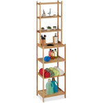 Relaxdays - tagre salle de bain, bambou, hxlxp: 180x44x33 cm, 7 tagres, ranger, meuble  poser pour ...