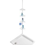Etagre d'angle de douche opal, tagre salle de bain tlescopique, fixation sans perage, mtal, 19, ...