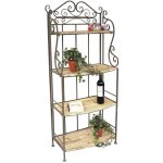 Dandibo - tag�re sur pied 12060 en m�tal et bois 150 cm biblioth�que �tag�re de salle de bain �tag�re ...