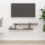 Design in - tag�re tv mural, meuble de rangement, banc tve ch�ne marron 125x18x23 cm bois d'ing�nierie ...