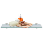 Swanew - tagre en verre tagre murale verretablette en verre de salle de bain 60 x 10 cm 8 mm givr ...