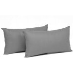 Woltu - taies d'oreillers 2 pices en coton, utilis pour maison, bureau, salon , 40x60cm gris fonc