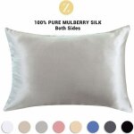 Jamais utilis�]taie d'oreiller - pour les cheveux et la peau - 19 mm de soie des deux c�t�s - 1 unit�, ...