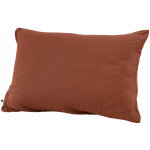 Taie d'oreiller gaze de coton 50x70 gaia coloris rouge terracotta Taie d'oreiller gaze de coton 50x70 gaia coloris rouge terracotta