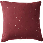 Terre de nuit - taie d'oreiller  pois brods double gaze de coton bordeaux 60x60 cm