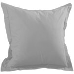 Taie d'oreiller unie en coton gris perle 65x65 cm