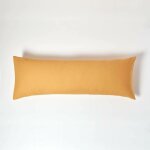 Taie de traversin en 100% coton 200 fils jaune moutarde 50 x 140 cm - homescapes Taie de traversin en 100% coton 200 fils jaune moutarde 50 x 140 cm - homescapes