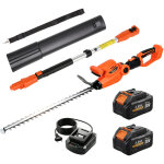 Taille - haies �lectrique - outsunny - lame 51 cm 2 batteries 4, 0 ah manche t�lescopique - abs aluminium ...