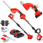 Taille - haie telescopique a batterie 21v 650w taille haie sur perche coupe haie electrique sans fil ...