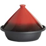 Tajine induction et vitro - c�ramique inox rouge et noir d�grad� 30, 20 x 30, 20 x 23 cm