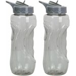 Take away - gourde de sport bouchon avec paille 900 ml (lot de 2) gris