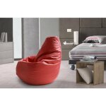 Dmora - talamo italia pouf annachiara, sac pouf, 100% made in italy, pouf en similicuir, cm 70x70h110, ...