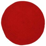 Tam tam - tapis salon en coton rversible effet cordage rouge diam. 70