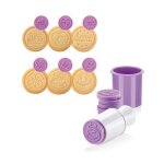 Tampon à biscuits delicia avec 6 décorations assorties Tampon à biscuits delicia avec 6 décorations assorties