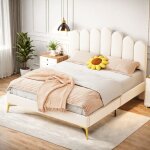 Tanant - lit adulte capitonn� 140x200cm - lit double avec t�te de lit r�glable en hauteur, sommier � ...