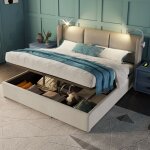 Tanant ? lit coffre 160x200cm ? t�te de lit avec liseuse usb ? rangement interne 193x133cm ? design contempora ...