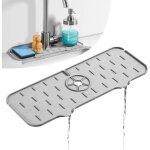 Tapis anti - �claboussures en silicone pour �vier de cuisine, gris