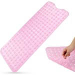 Tapis de baignoire antidrapant 100 x 40 cm extra long tapis de bain pvc antibactrien tapis de douche ...