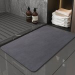 Tapis de bain antid�rapant tapis salle de bain diatomite absorbant douche rapide 50x80cm - bleu marine ...