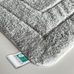Tapis de bain atlantis, ultra doux extra moelleux & absorbant schage rapide antidrapant gris argent ...