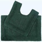 Tapis de bain et contour wc en coton ? vert mousse - homescapes