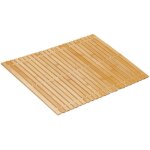 Tapis de bain, descente de douche en bambou, antidérapant, enroulable, 60 x 40 cm, nature et blanc - ... Tapis de bain, descente de douche en bambou, antidérapant, enroulable, 60 x 40 cm, nature et blanc - ...