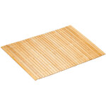 Tapis de bain, descente de douche en bambou, antidérapant, enroulable, 80 x 50 cm, nature et blanc - ... Tapis de bain, descente de douche en bambou, antidérapant, enroulable, 80 x 50 cm, nature et blanc - ...