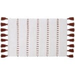 5five simply smart - tapis de bain avec franges, 50 x 75 cm, gris, et tapis solaire 50x75 cm rouge, collection ...