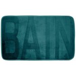 Tapis de bain microfibre  relief  45x75cm bleu canard