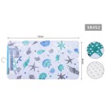 Tapis de bain rectangulaire antidrapant pour baignoire et douche motifs marins 35 x 70 cm 58452
