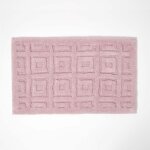 Tapis de bain rose tuft� � carreaux, 50 x 80 cm - homescapes