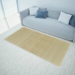 Vidaxl ? tapis en bambou naturel rectangulaire 120 x 180 cm ? surface en bambou ? rembourrage antid�rapant ...