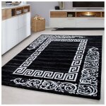 Allotapis - tapis baroque pour salon en polypropylne aftas noir 120x170