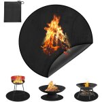 Tapis de brasero rond, 91cm tapis anti feu pliable imperm�able r�sistant � l'huile tapis barbecue sol ...