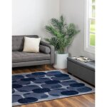 Tapis - collection cafe beneffito night shift - tapis - bleu - 80x150cm - tapis � motifs, finition artisanale, ...