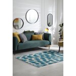 Tapis - collection ikat beneffito summer blue - tapis - bleu - 80x150cm - tapis  motifs, finition artisanale, ...