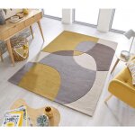 Flair rugs - tapis contemporain courbe pour salon glow jaune 120x170 Flair rugs - tapis contemporain courbe pour salon glow jaune 120x170