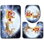 Tapis contour wc lot de 3 tapis de salle de bain antid�rapants avec imprim� p�re no�l - super absorption ...