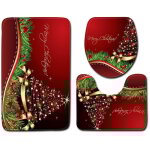 Tapis contour wc lot de 3 tapis de salle de bain antid�rapants avec imprim� p�re no�l - super absorption ...