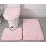 Tapis contour wc lot de 3 tapis de salle de bain doux en microfibre - antid�rapants - avec revers clout� ...
