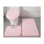 Tapis contour wc lot de 3 tapis de salle de bain doux en microfibre - antidérapants - avec revers clouté ... Tapis contour wc lot de 3 tapis de salle de bain doux en microfibre - antidérapants - avec revers clouté ...