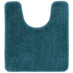 Tapis contour wc microfibre 45x50 cm dessous latex - bleu canard - tendance