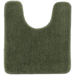 Tapis contour wc en microfibre vert kaki 45 x 50 cm - tendance